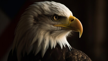 Obraz premium Majestic bird of prey staring with sharp focus generated by AI