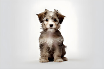 Cute scruffy puppy portrait studio shot - obrazy, fototapety, plakaty