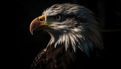 Fototapeta premium Majestic bird of prey, sharp talons exposed generated by AI