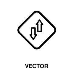 Two way sign icon, vector illustration. vector two way sign icon illustration isolated on white background 