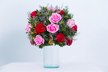 Flower vase on white background