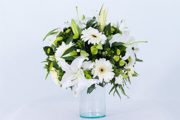 Flower vase on white background