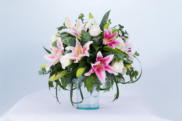 Flower vase on white background