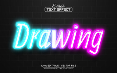 Fototapeta na wymiar Drawing glowing neon style text effect