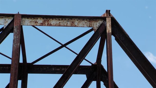 Abandoned Railway Iron Bridge in the Outskirts of La Plata, Argentina