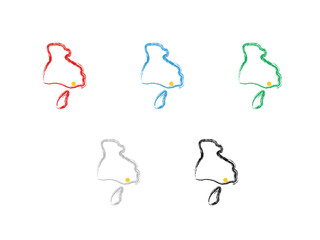 兵庫県　地図（毛筆）