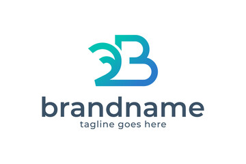 Naklejka premium Monoline letter b logo design, Media logo design, Company logo