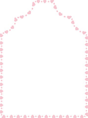 Draped Arch rectangular frame Heart frame architectural window door ornate flower frame floral borders decoration cute pink pastel wedding card anniversary celebration beautiful arabesque motif patter