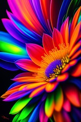 Obraz premium neon flower abstract painting