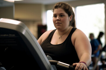 Fototapeta na wymiar a woman works out at the gym, Generative AI