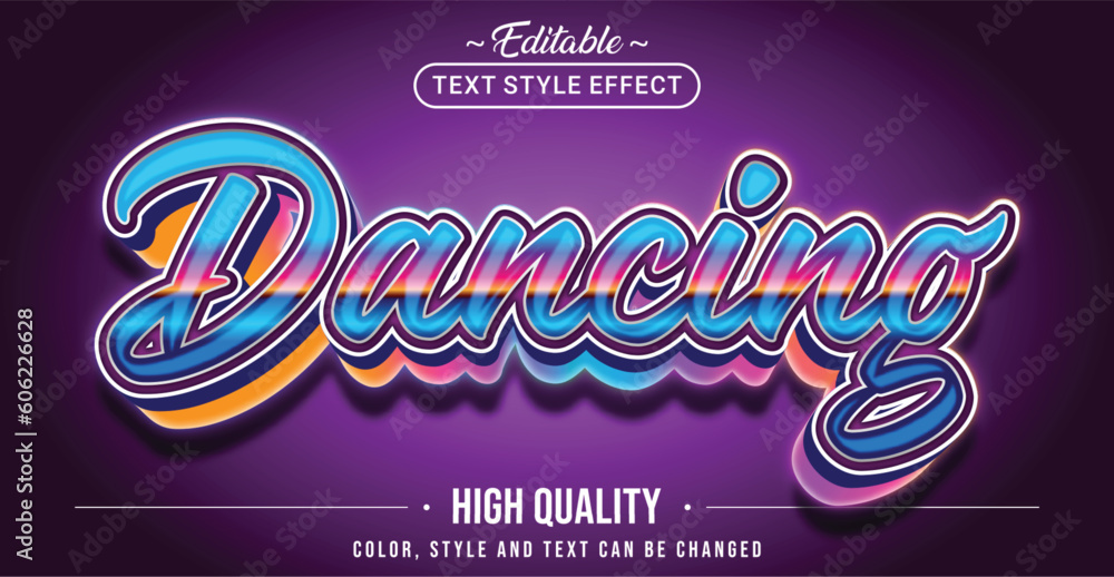 Poster Editable text style effect - Dancing text style theme.