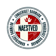 Naestved city grunge rubber stamp