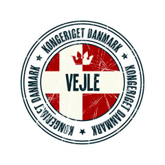 Vejle city grunge rubber stamp