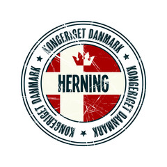 Herning city grunge rubber stamp