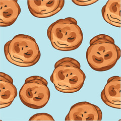 cute simple kouign amann pattern, cartoon, minimal, decorate blankets, carpets, for kids, theme print design
