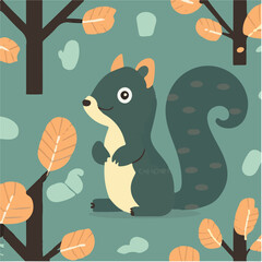 cute simple squirrel pattern, cartoon, minimal, decorate blankets, carpets, for kids, theme print design
