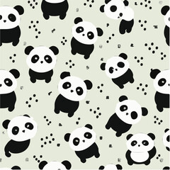 cute simple panda pattern, cartoon, minimal, decorate blankets, carpets, for kids, theme print design
