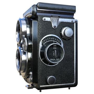 old camera isolated on white