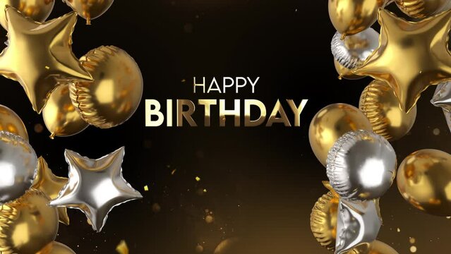 birthday animation background. birthday balloon message