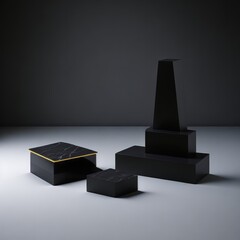 rendering of a black and white cube