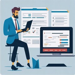 business person with laptop