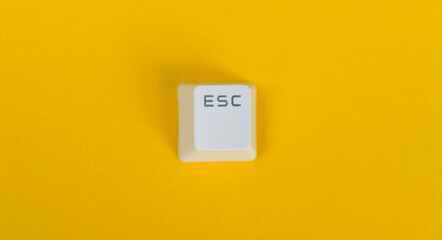 Keyboard Esc button on yellow background - Powered by Adobe