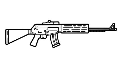 Assault rifle vector isolated on white background - Assault rifle weapon.