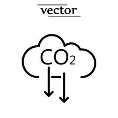 Carbon emissions reduction icon vector illustration on white background..eps