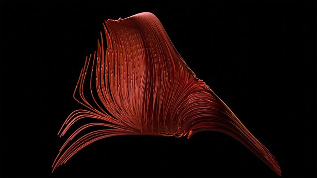 Digital 3D abstract on black background