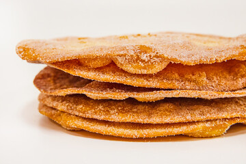 Traditional Christmas Buñuelos on White Background