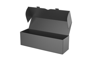 Opened Corrugted Paper Mailing Box Mockup Isolated On White Background. 3d illustration