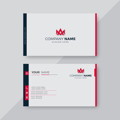 Professional Elegant red and white Modern Business Card Design Template