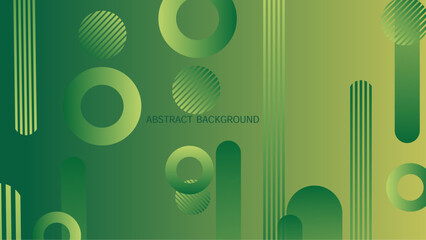 Abstract geometric shapes wallpaper in green