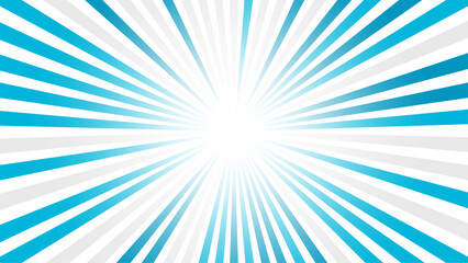Blue color burst background. Rays of radial blue sun on white background. starburst beams template for your shine poster design. Vector illustration