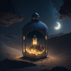 Mosque Lantern Night Light Ai Generated