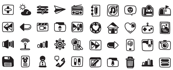 ui icon set, basic icon set, basic ui icon pack, interface icon set, line solid icon