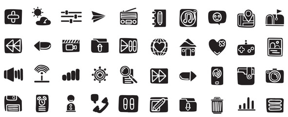 ui icon set, basic icon set, basic ui icon pack, interface icon set, solid icon