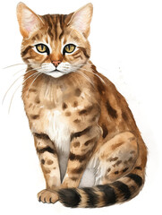 Naklejka premium Watercolor cat