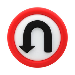 3d minimal traffic sign u turn
