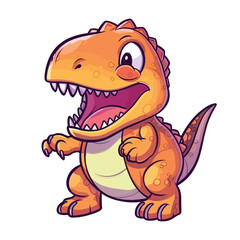Cute cartoon dinosaur. children stickers illustration.