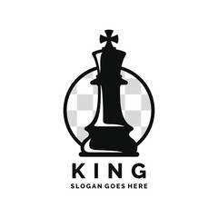 King chess logo design vector illustration