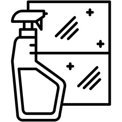 Window Spray Icon. Glass Cleaning  Tool Symbol Stock Illustration. Vector Line Icons For UI Web Design And Presentation