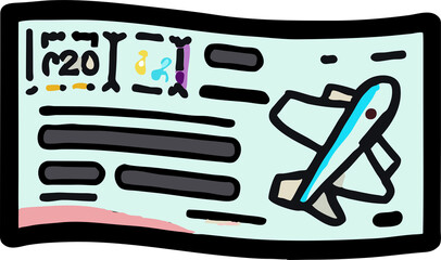 Plane ticket png graphic clipart design