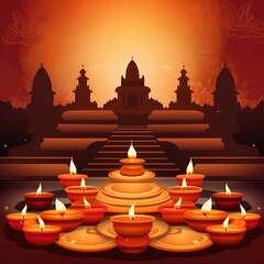 illustration of diya on Diwali celebration.india diwali celebration
