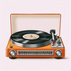 Vintage record player -  created with Generative AI technology