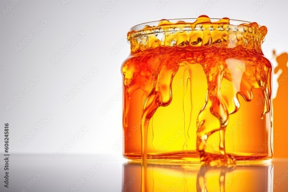 Poster close-up view of a refreshing drink in a clear glass generative ai