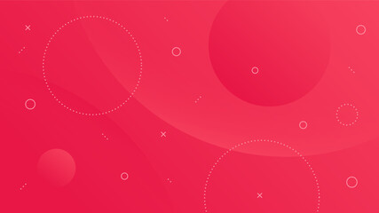 Modern Abstract Background with Motion Round Circle Wave Retro Memphis and Red Gradient Color