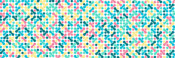 Colorfull Metaball Pattern Decorative Background. Abstract background with seamless metaballs pattern. Technological concept background with modern colored integrated metaballs. Vector illustrator.