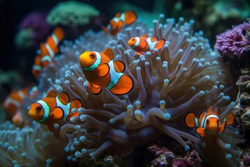 Fototapeta na wymiar A stunning display of Clownfish