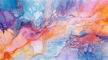 Marble ink abstract art from exquisite original painting. 